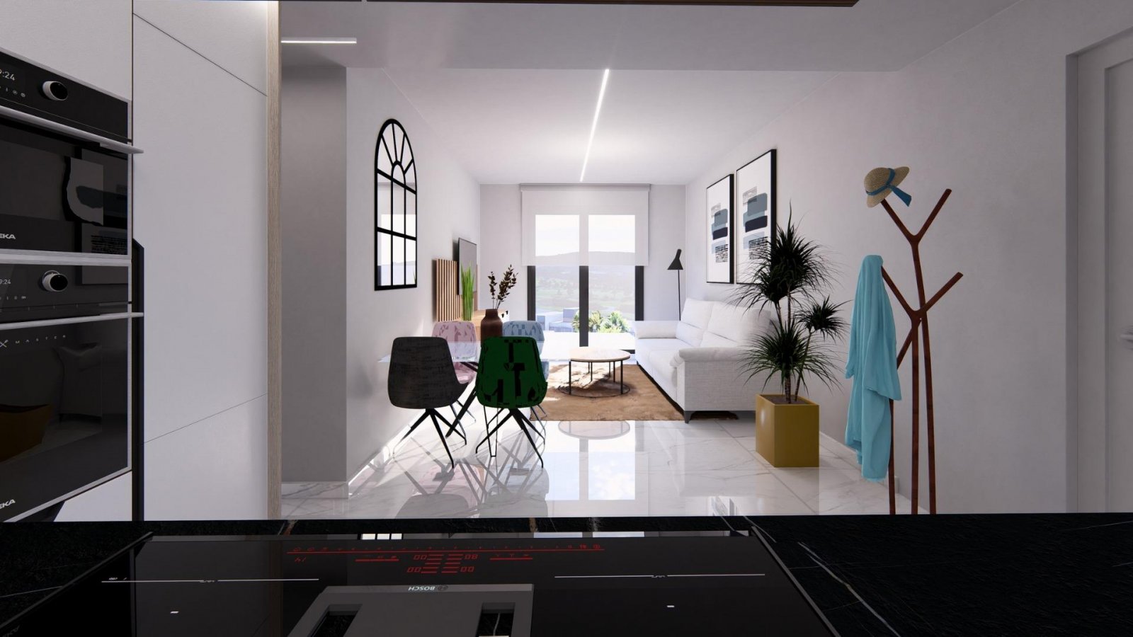 Diese luxuriöse, 67 m² große Neubauwohnung im Erdgeschoss befindet sich im renommierten La Finca Golf Resort in Algorfa, einer der begehr