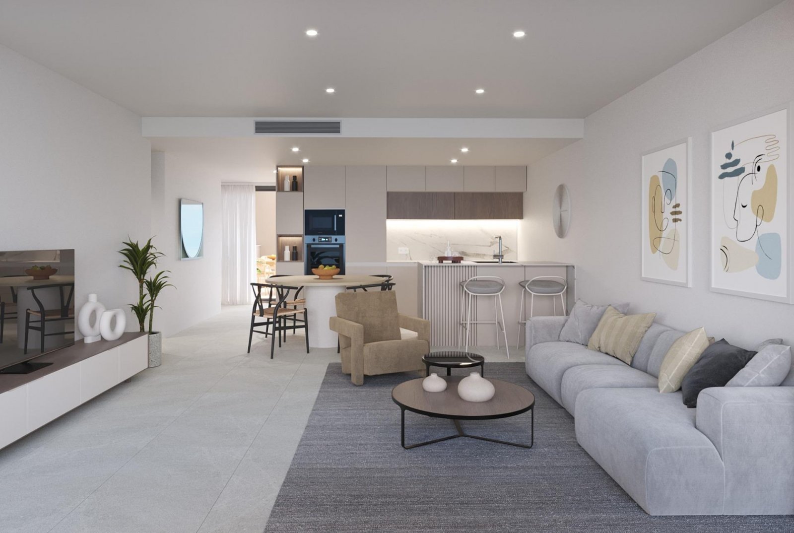 WOHNKOMPLEX DES NEUEN AUFBAUS IN DER PRIVATEN URBANISATION IN DER PROVINZ MURCIA.
Wohnkomplex von neu gebauten Wohnungen in privater Urb