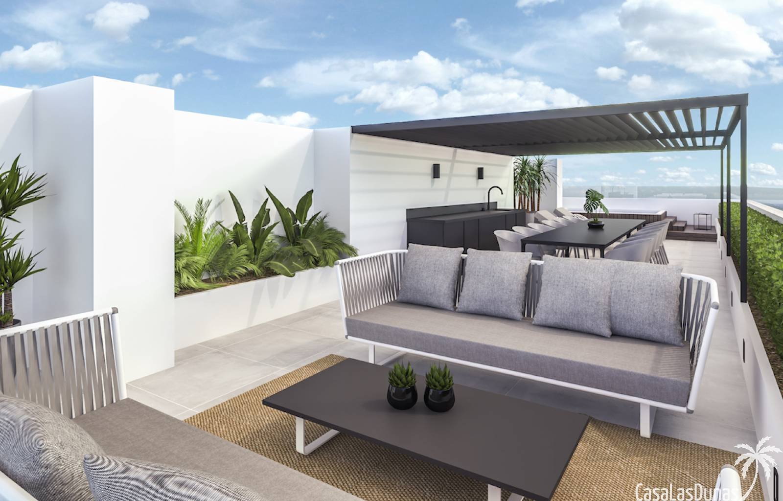 Eine Oase des Friedens und der Ruhe. Die Apartments liegen ganz in der Nähe des Mittelmeers und blicken auf das Naturschutzgebiet Las Dunas. Ein ansp