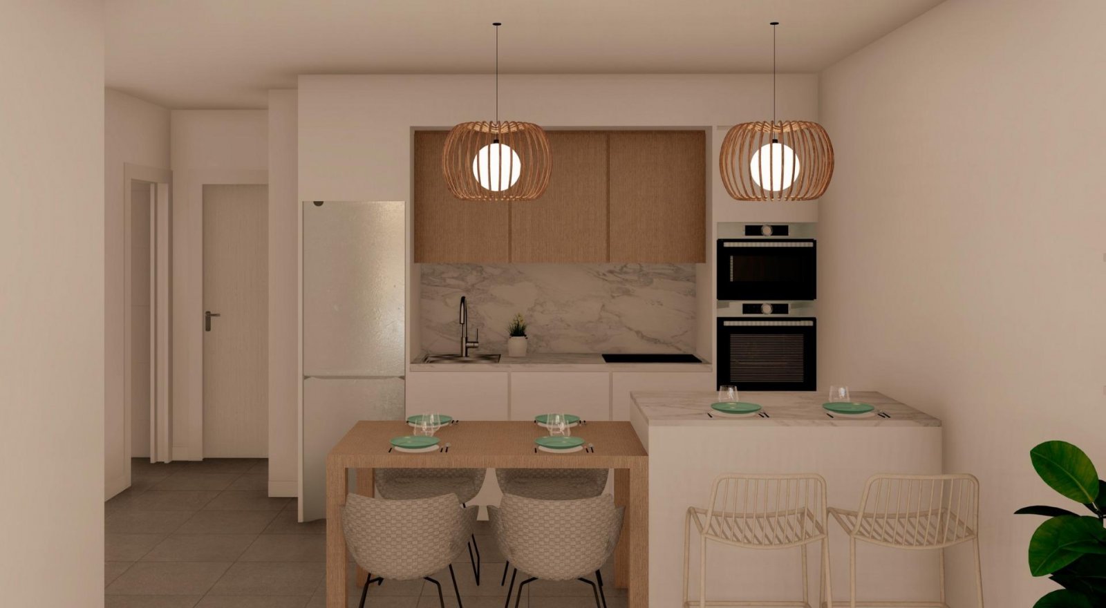 NEUBAU BUNGALOWS IN ROLDAN Neubau einer bewachten Wohnanlage mit Bungalowwohnungen in Roldán, Murcia. Diese exklusiven Bungalows sind mit