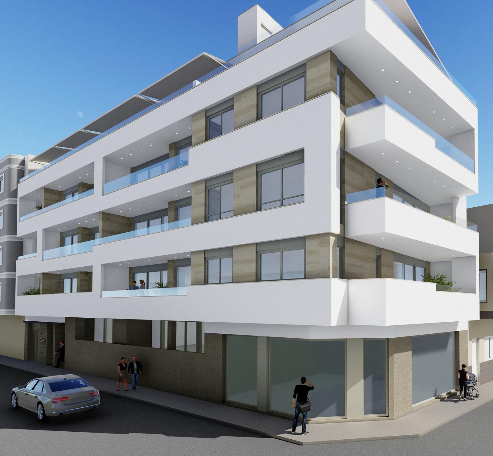 NEUBAU WOHNUNG IN TORREVIEJA Neubau Wohnanlage nur 5 Minuten zu Fuß vom Strand Los Locos, im Zentrum von Torrevieja. Diese Wohnanlage hat