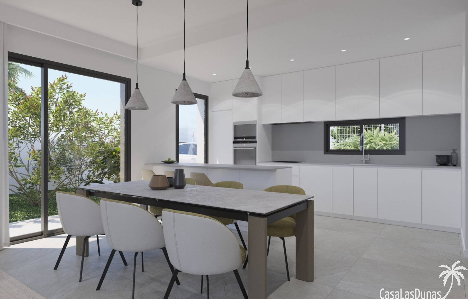 Wunderschöne moderne Villen in Polop an der Costa Blanca Nord. Die Häuser verfügen über 3 Doppelzimmer, zwei davon mit eingebauten Designerschränken,