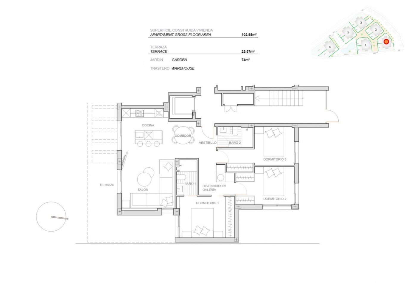 NEU GEBAUTE WOHNUNGEN IN PRIVATER GARTENANLAGE IN DER PROVINZ MURCIA
 
 New Build Wohnanlage von 6 Blöcken, insgesamt 42 Wohnungen.
 
 Sc