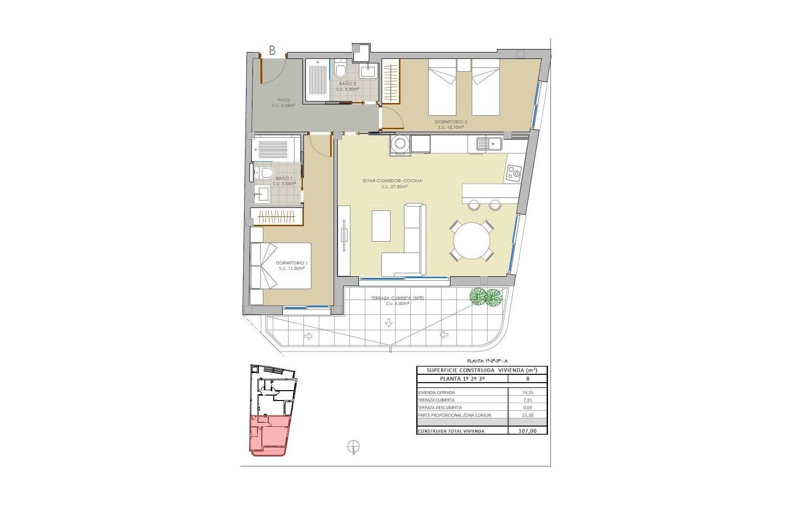 Dieser neue Komplex, nur 200 Meter vom Sandstrand von La Mata entfernt, wird im Januar 2025 bezugsfertig sein. Nutzen Sie Ihre Chance, eine Wohnung z