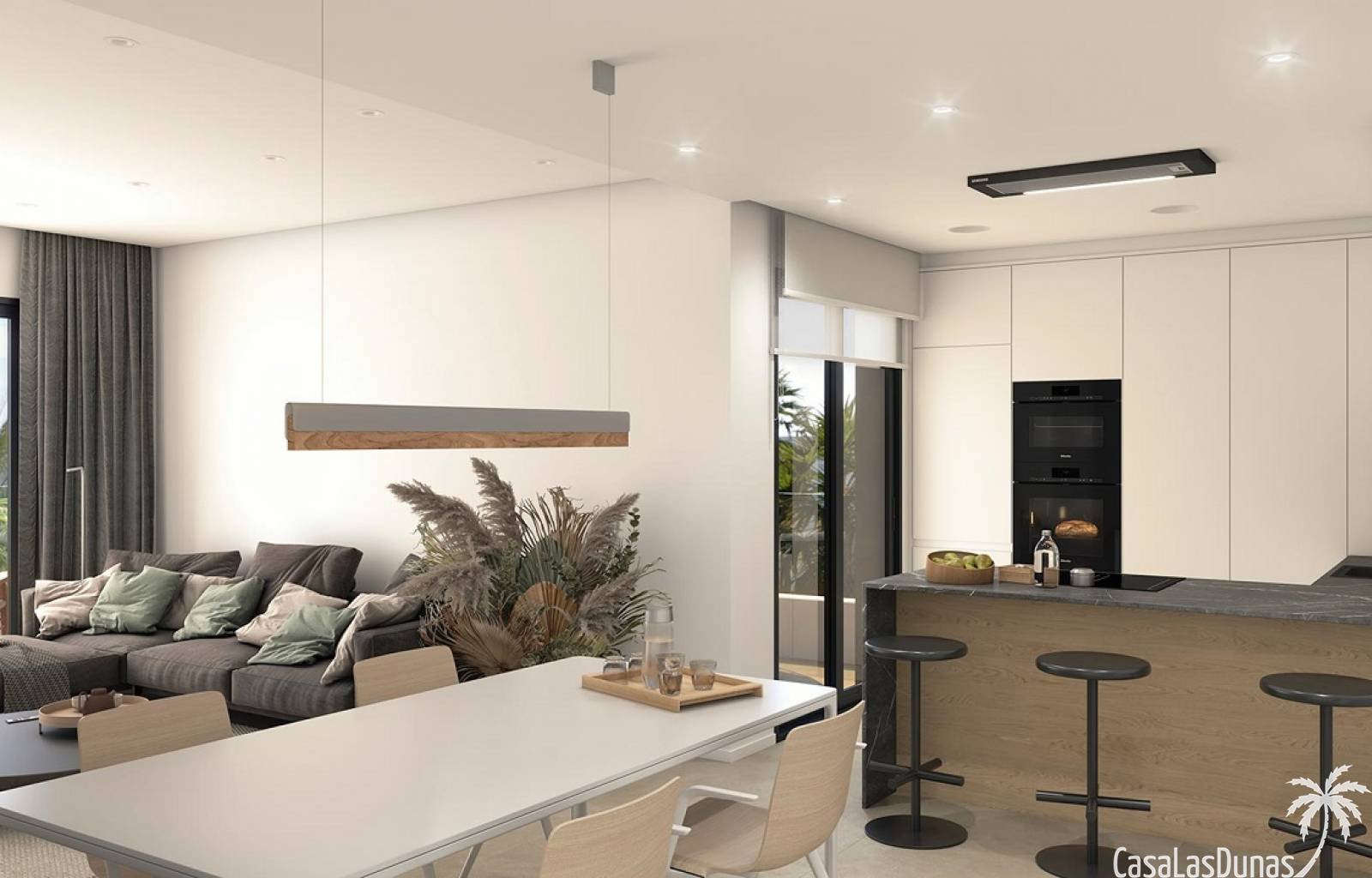 In Punta Prima bauen sie ein neues Wohngebiet, in dem sich diese modernen Apartments und Bungalows befinden. Die Apartments verfügen über 2 bzw. 3 Sc