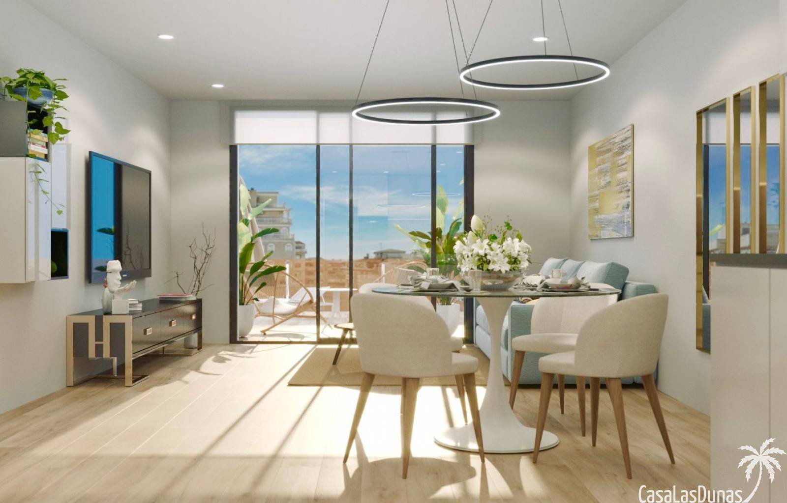 Im Zentrum der geschäftigen Stadt Torrevieja, in der Nähe des Hafens und des neuen Einkaufszentrums, befindet sich dieser Luxuskomplex im Bau. Das Ge