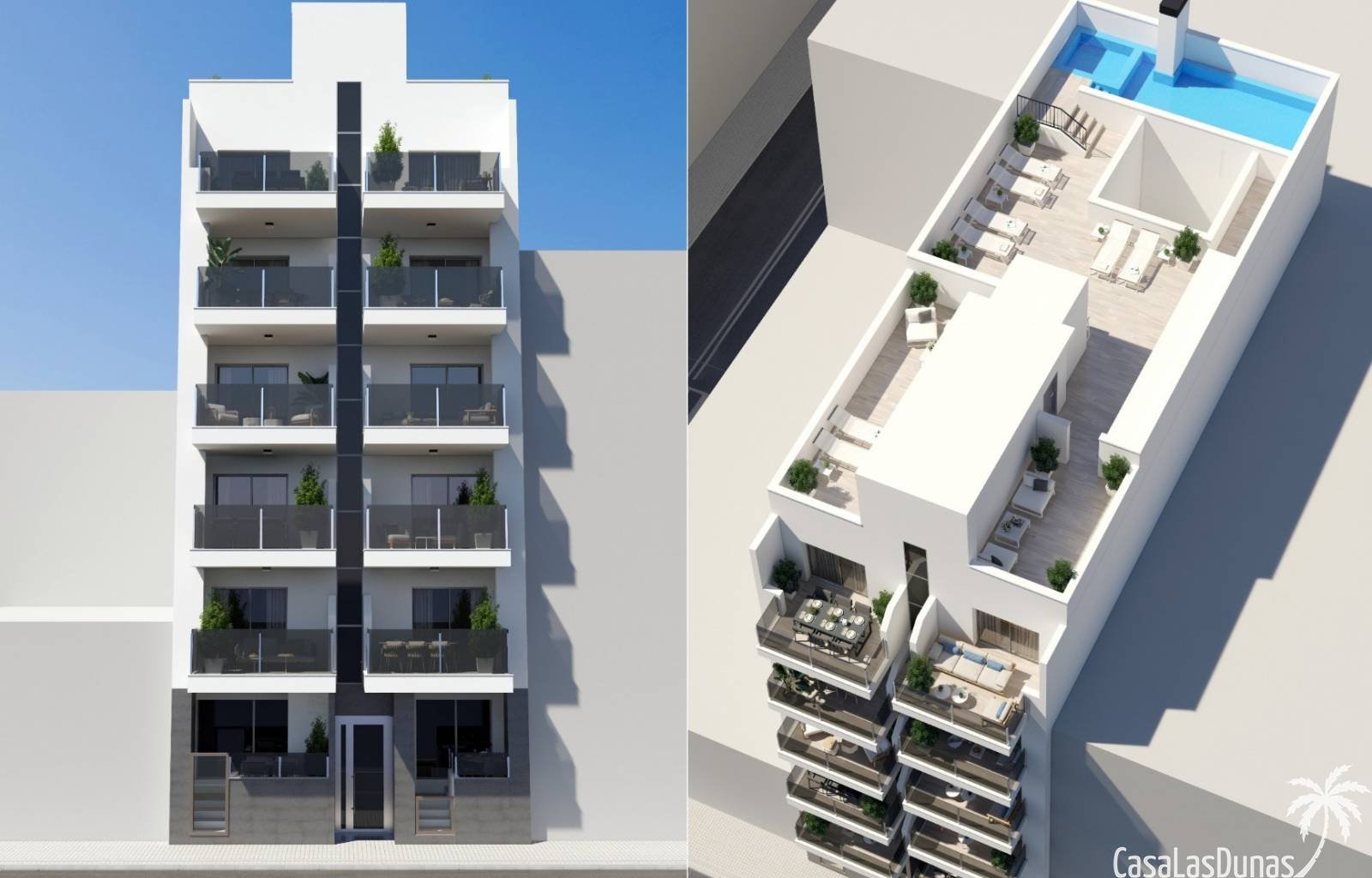 Nur wenige Schritte vom wunderschönen Sandstrand Playa de los Locos in Torrevieja entfernt entsteht derzeit dieser neue Komplex. Es gibt 5 Wohnetagen