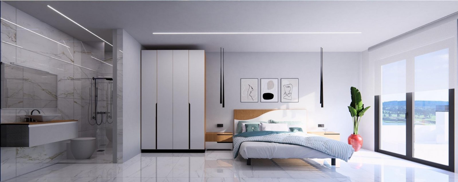 Diese luxuriöse, 67 m² große Neubauwohnung im Erdgeschoss befindet sich im renommierten La Finca Golf Resort in Algorfa, einer der begehr