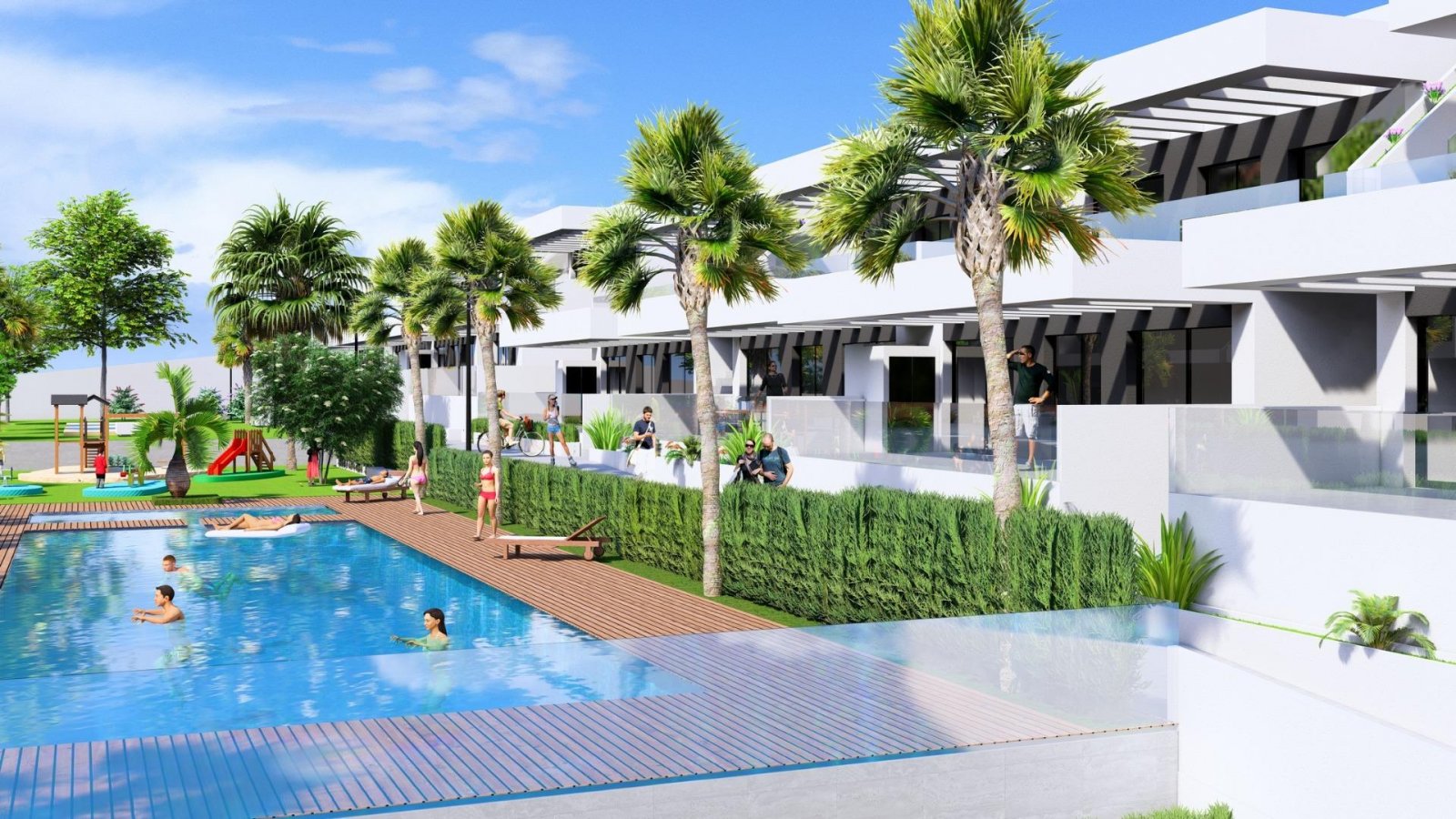 Diese luxuriöse, 67 m² große Neubauwohnung im Erdgeschoss befindet sich im renommierten La Finca Golf Resort in Algorfa, einer der begehr