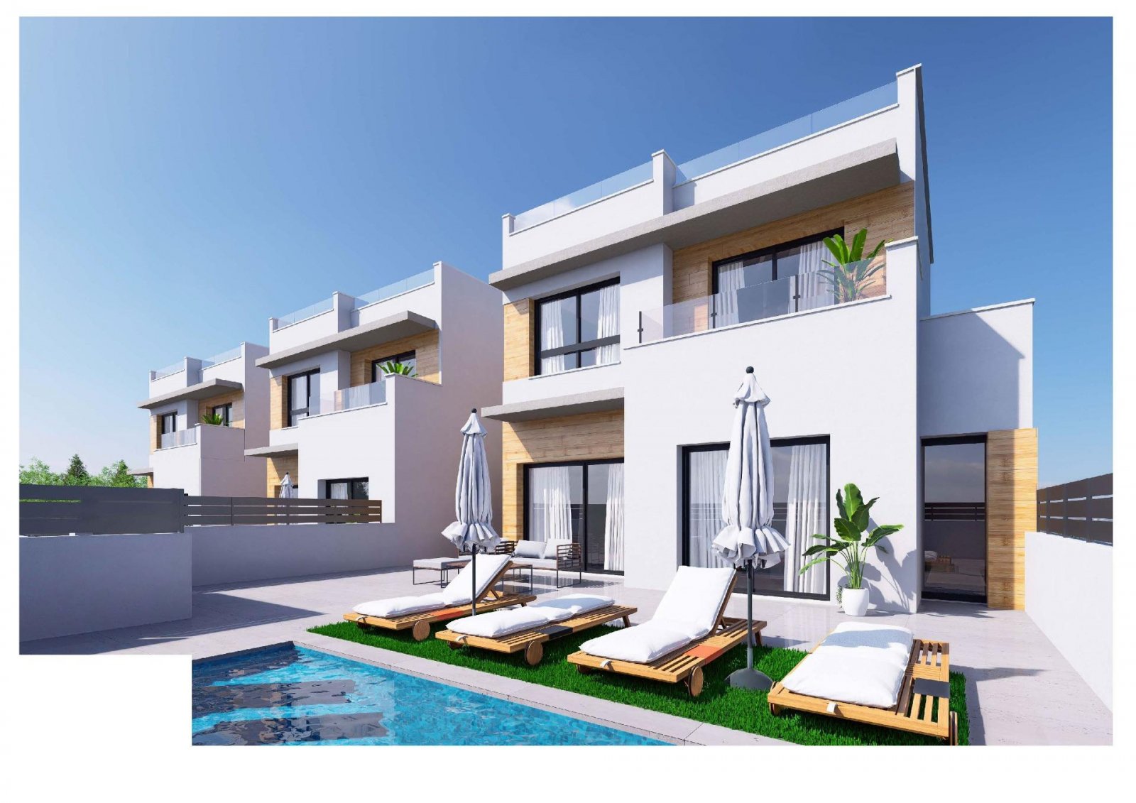 Luxuriöse Neubau-Doppelhaushälften in Benijófar, Costa Blanca
Erstklassige Lage in Benijófar mit bequemem Zugang zu Annehmlichkeiten
Er