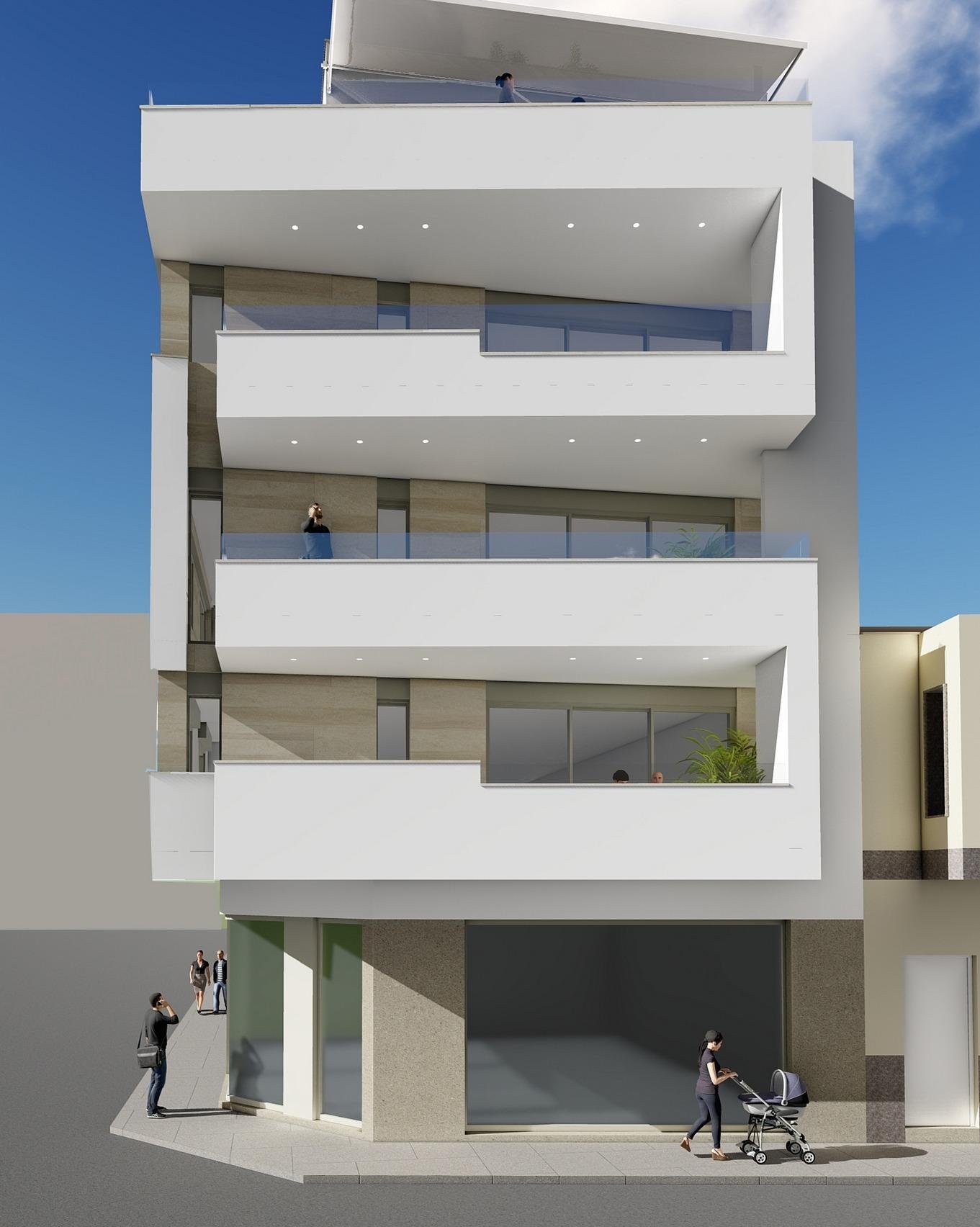 NEUBAU WOHNUNG IN TORREVIEJA Neubau Wohnanlage nur 5 Minuten zu Fuß vom Strand Los Locos, im Zentrum von Torrevieja. Diese Wohnanlage hat