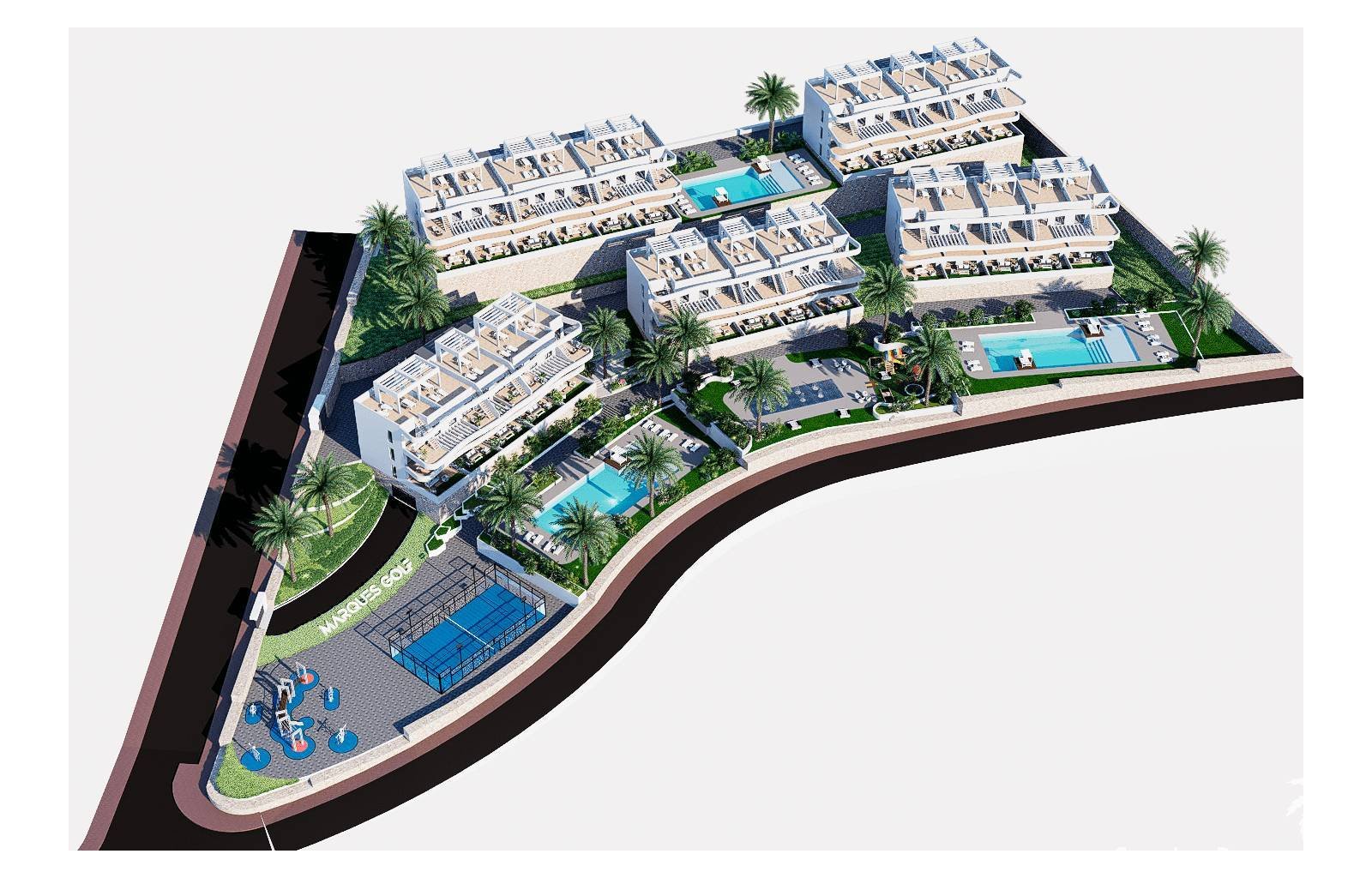 Willkommen in Finestrat-Benidorm, hier finden Sie ein exklusives Projekt mit 78 Apartments mit 2 Schlafzimmern und 2 Bädern, verteilt auf 5 Blöcke. E