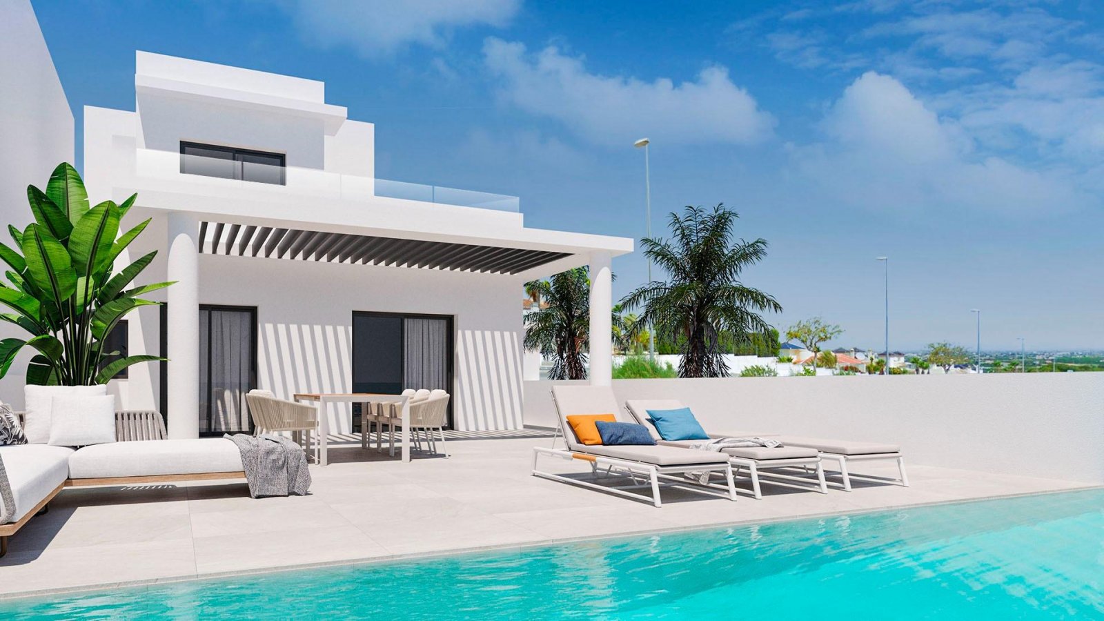 Moderne Luxusvilla mit freiem Blick in Ciudad Quesada, Costa Blanca
Modernes Design und großzügiges Wohnen
Entdecken Sie diese elegante,