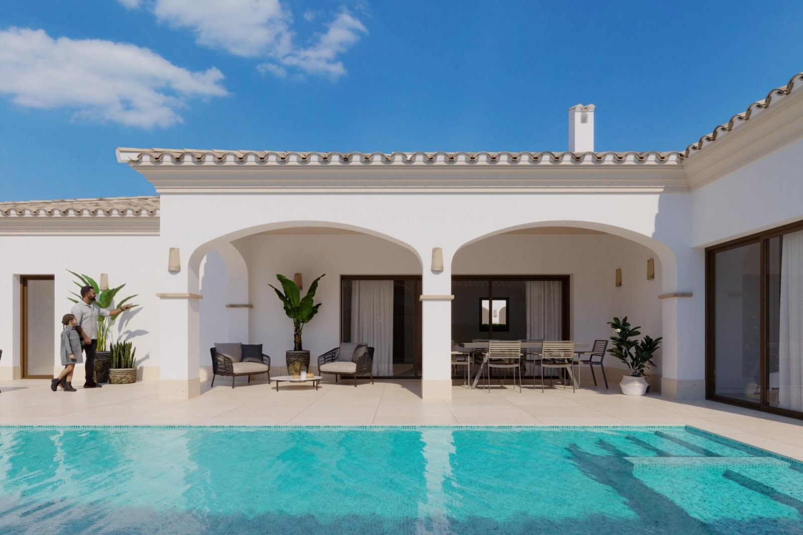 Neubau-Villen im mediterranen Stil in San Pedro del Pinatar
Exklusive Wohnanlage mit 4 unabhängigen Villen
Diese neue Wohnanlage mit 4 V