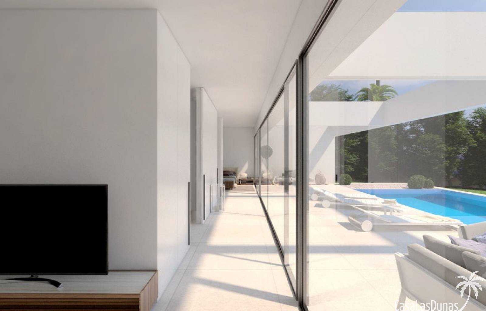 Neue Designervilla im Las Ramblas Golf Club in Villa Martín, einer der schönsten Gegenden von Orihuela Costa! Diese Luxusvilla befindet sich in einer