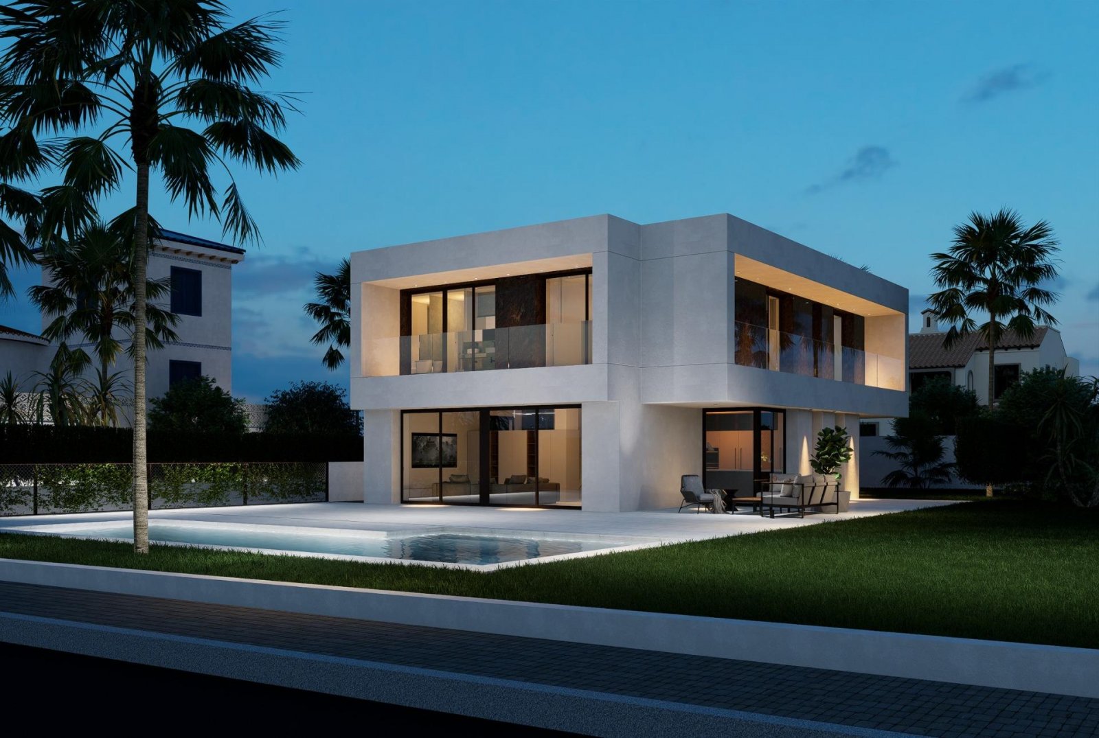 Neubau-Luxusvilla in La Zenia, Orihuela Costa, zu verkaufen
Exklusives Leben in Strandnähe an der Costa Blanca
Nur 600 m von den Sandstr