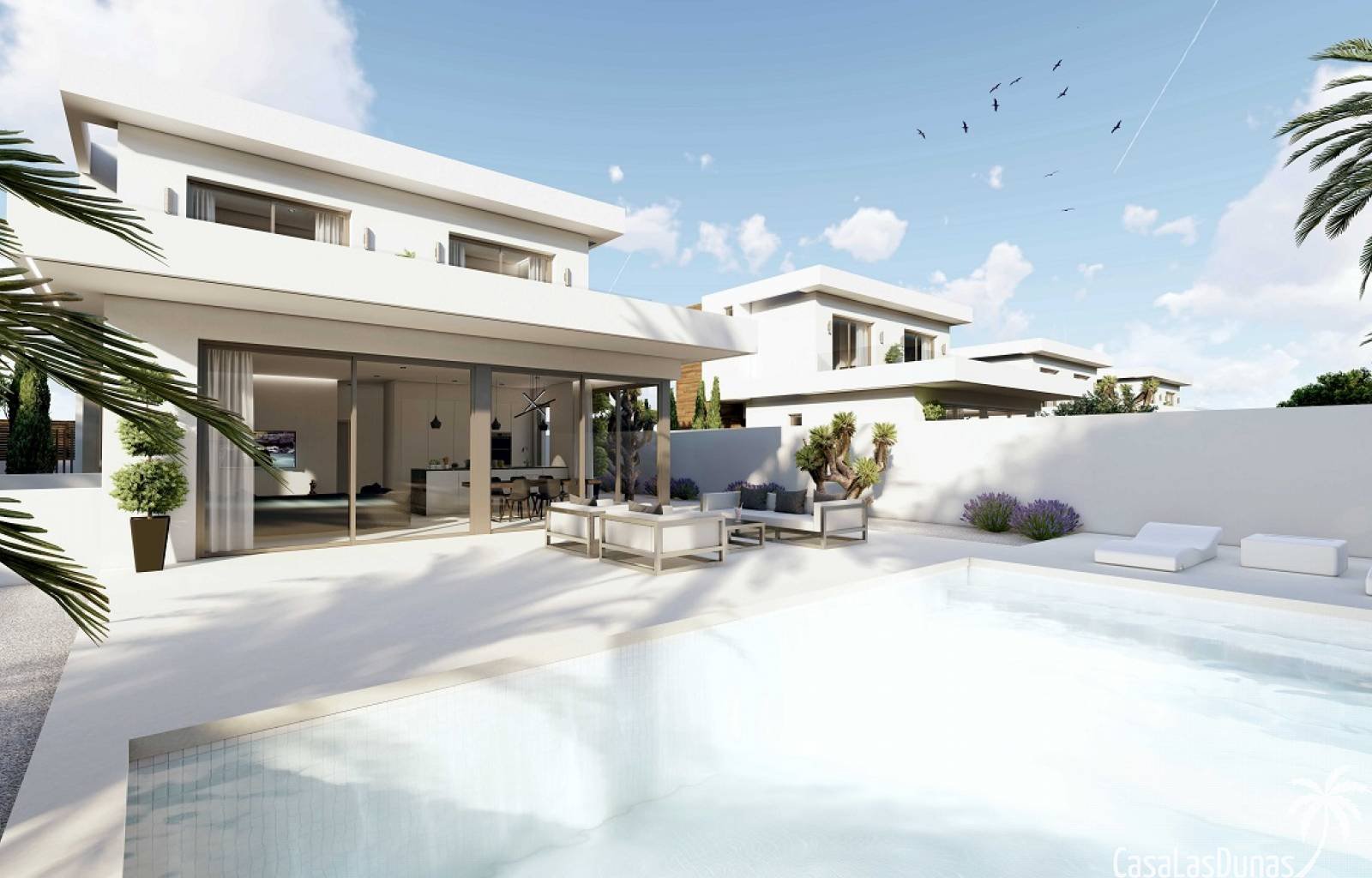  Wunderschönes Neubauprojekt bestehend aus 4 modernen Villen, nur wenige Meter vom Strand Muchavista in San Juan entfernt. Die Häuser bestehen aus 3 S