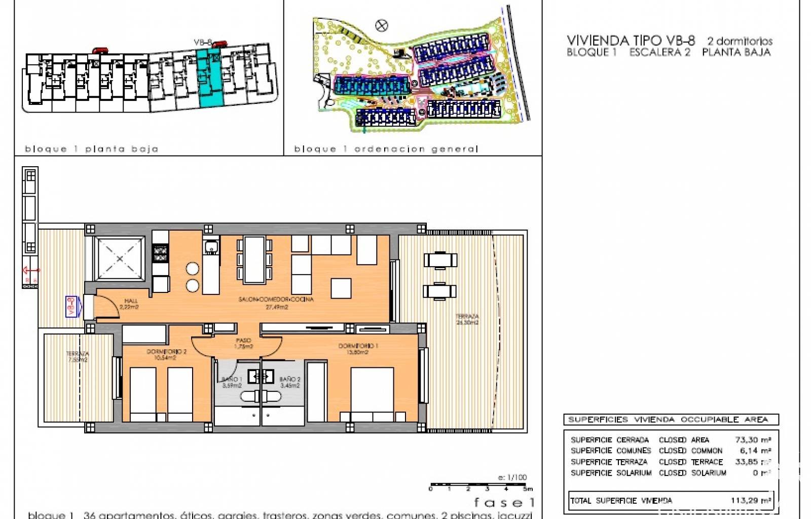 Diese Apartments befinden sich in unmittelbarer Nähe der Sandstrände von Playa Flamenca, direkt neben dem Einkaufszentrum. Es wird ein ziemlich große