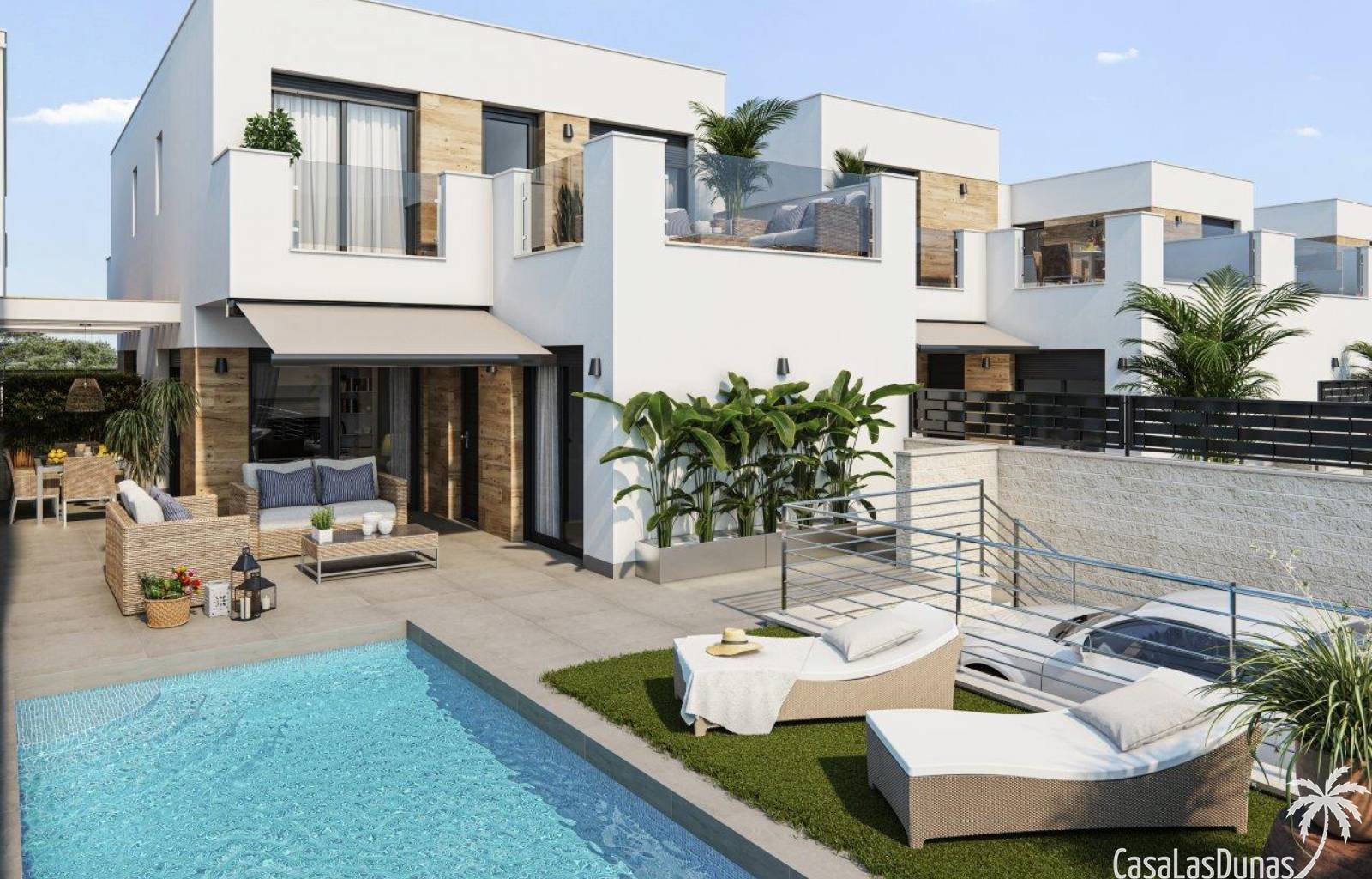 Gut zehn Kilometer vom weitläufigen Sandstrand von Guardamar entfernt finden wir diesen prächtigen Neubaukomplex. Dies ist die fünfte Phase des Proje