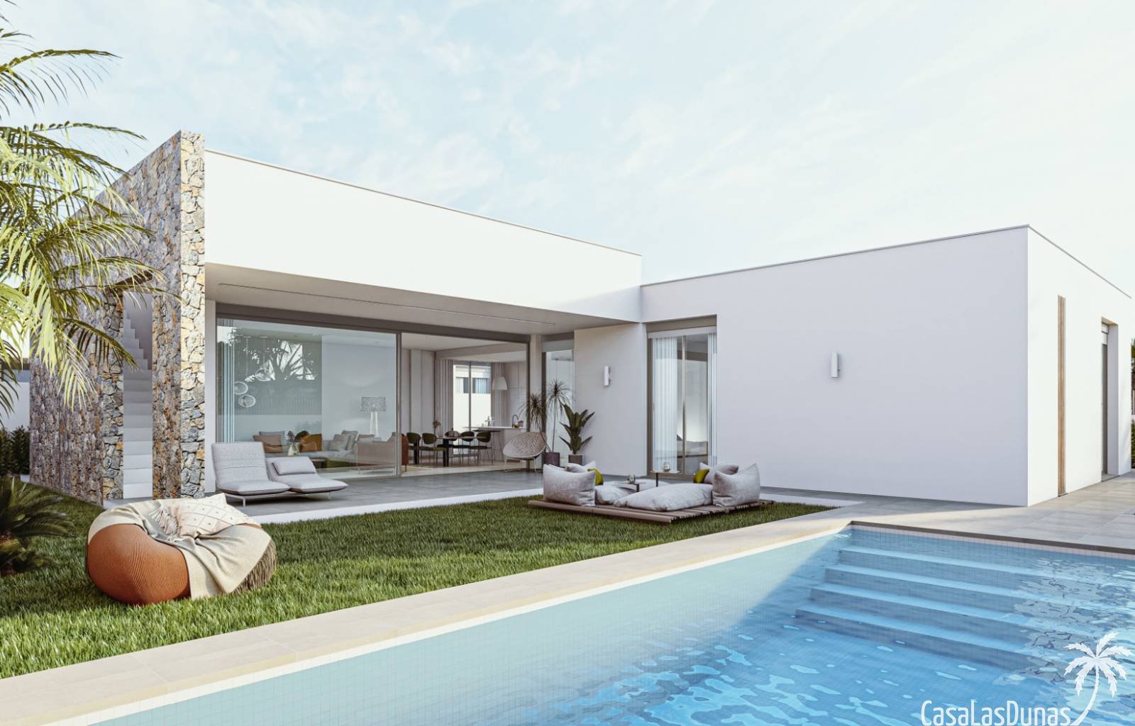 Wunderschöne Villen in Mar de Cristal mit 3 Schlafzimmern und 2 Bädern. Die Häuser haben ein modernes Aussehen kombiniert mit natürlichen Elementen.