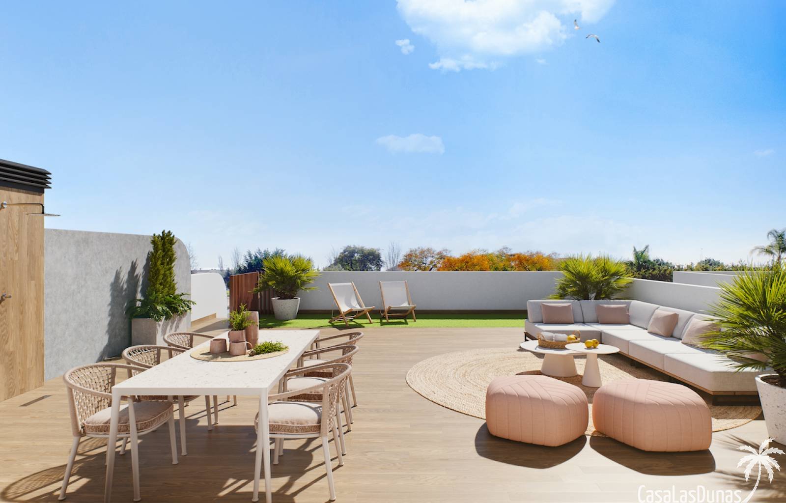 30 prächtige Bungalows bilden diesen seltenen und einzigartigen Wohnkomplex, der mit dem Ziel geschaffen wurde, mit Freunden eine privilegierte Umgeb