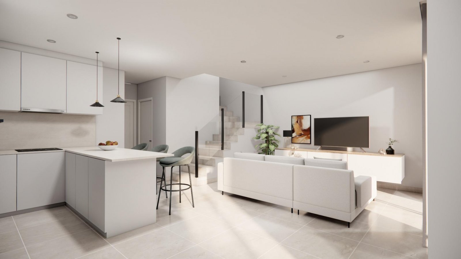 NEU GEBAUTE STADTHÄUSER IN ROJALES
Neubau einer modernen Wohnanlage mit Reihenhäusern und Doppelhaushälften in Rojales.
Eigenschaften h