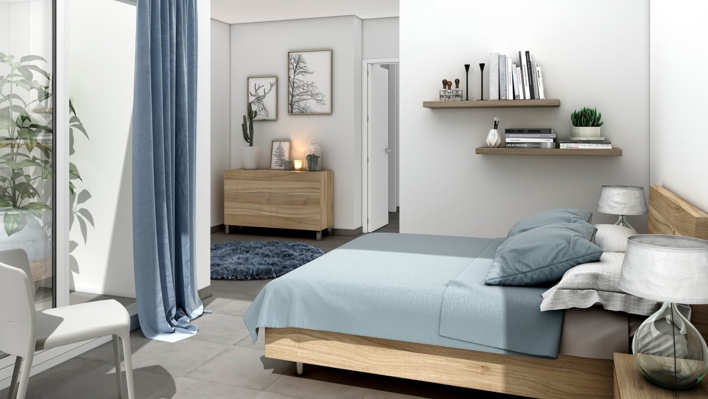 SCHÖNE STADTHÄUSER IN LA MANGA Diese Wohnanlage befindet sich bei km 14 von La Manga auf einem einzigartigen Grundstück, in der ersten Re