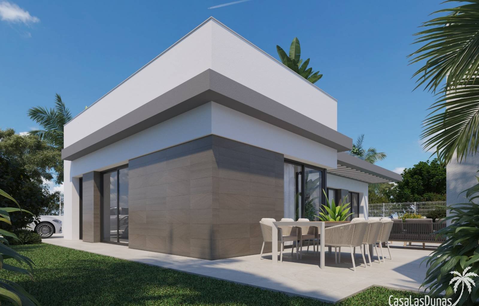 Wunderschöne moderne Villen in Polop an der Costa Blanca Nord. Die Häuser verfügen über 3 Doppelzimmer, zwei davon mit eingebauten Designerschränken,