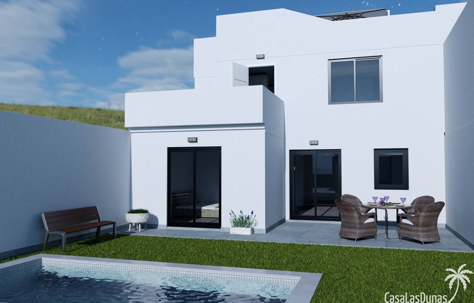 In diesem kleinen Dorf in der Nähe des Mar Menor finden Sie dieses kleine Projekt mit nur 5 Villen. Diese Villen mit 3/4 Schlafzimmern und 3 Bädern v