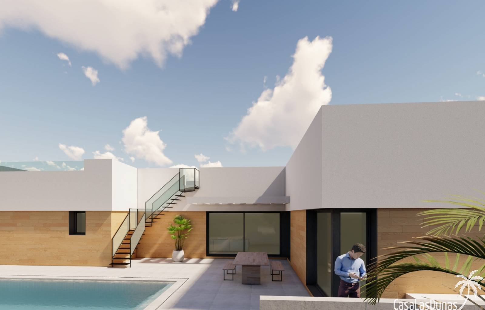 In der Urbanisation La Marina befindet sich diese schöne und geräumige freistehende Villa im Bau. Es steht auf einem knapp 600 m² großen Grundstück u