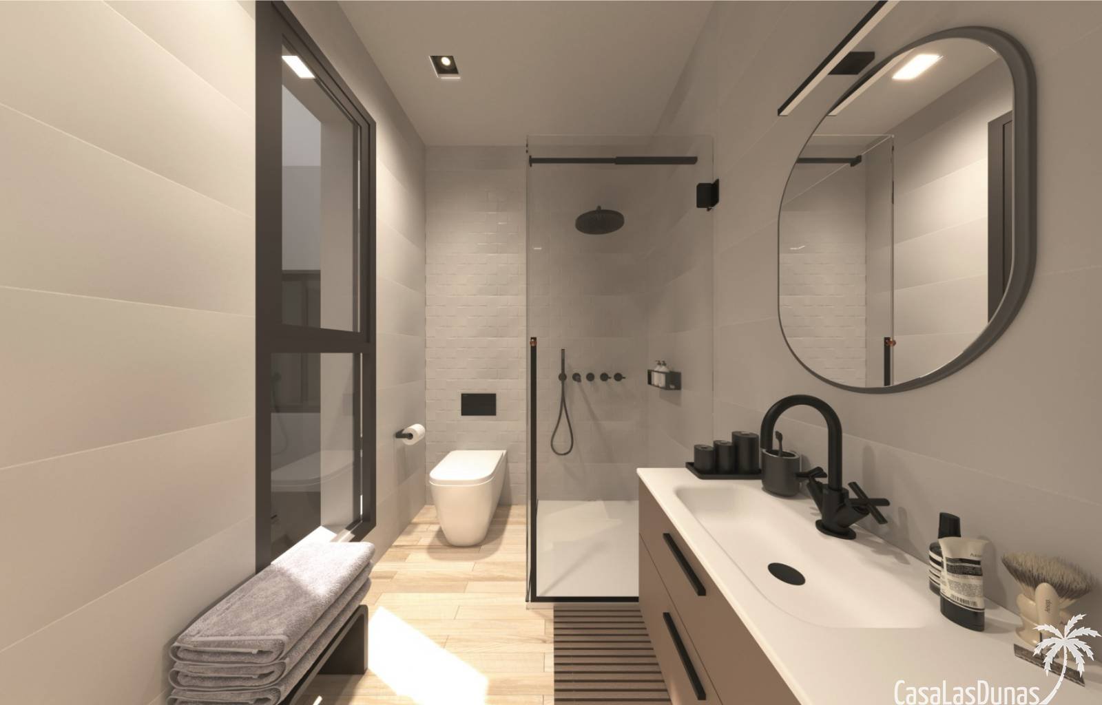 Diese modernen Doppelhaushälften befinden sich im spanischen Dorf Dolores, etwa 10 km vom Sandstrand entfernt. Die Häuser haben alle die gleiche Quad