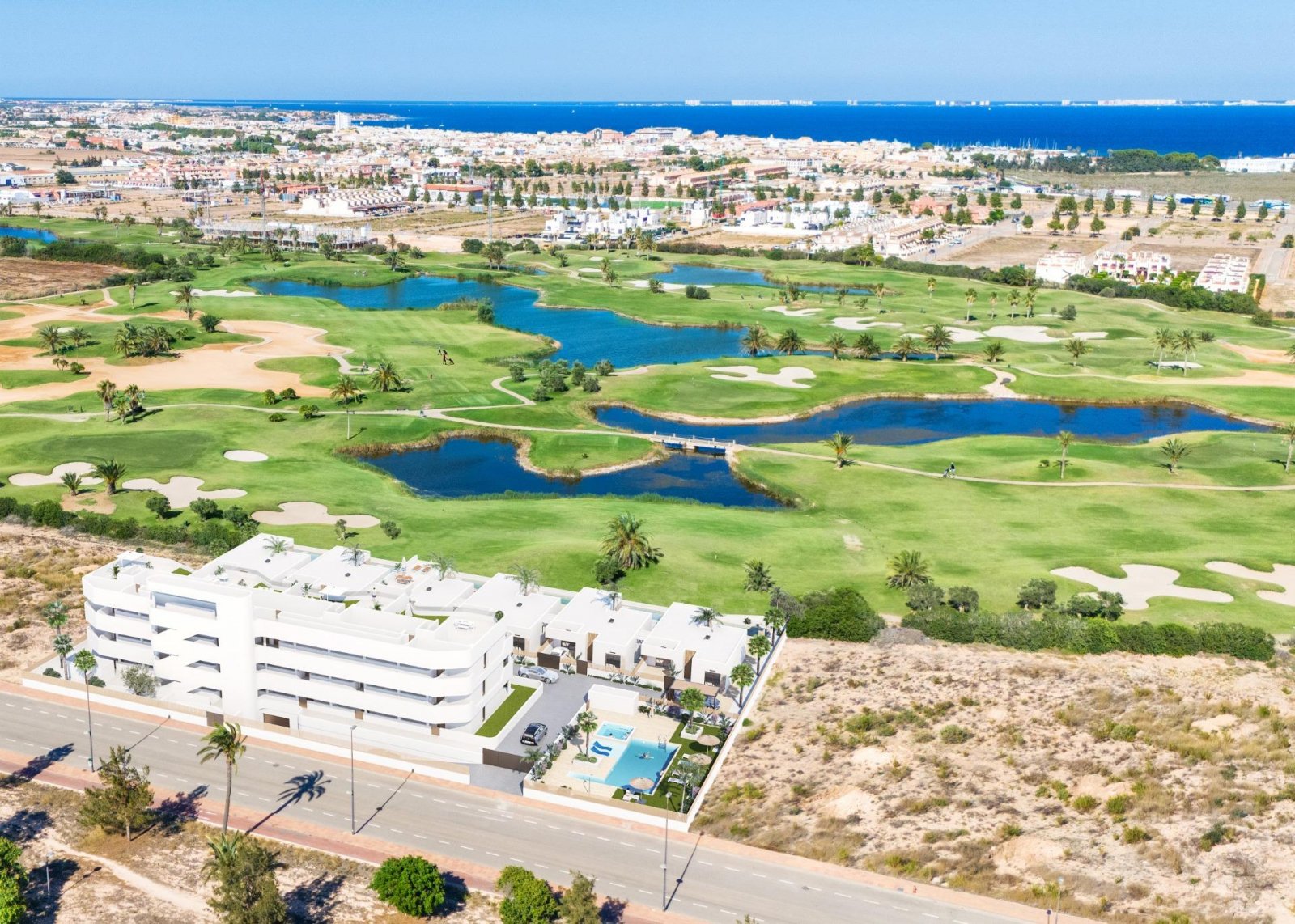 Neubau-Villen in erster Golflinie in Los Alcázares, Costa Cálida
Exklusives Wohnen in Strand- und Golfnähe
Diese neue Wohnanlage in Los