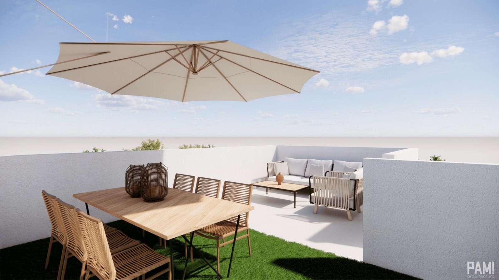 Moderne Neubau-Reihenhäuser mit optionalem Privatpool in Pilar de la Horadada.
Diese exklusive Wohnanlage mit nur vier modernen Häusern