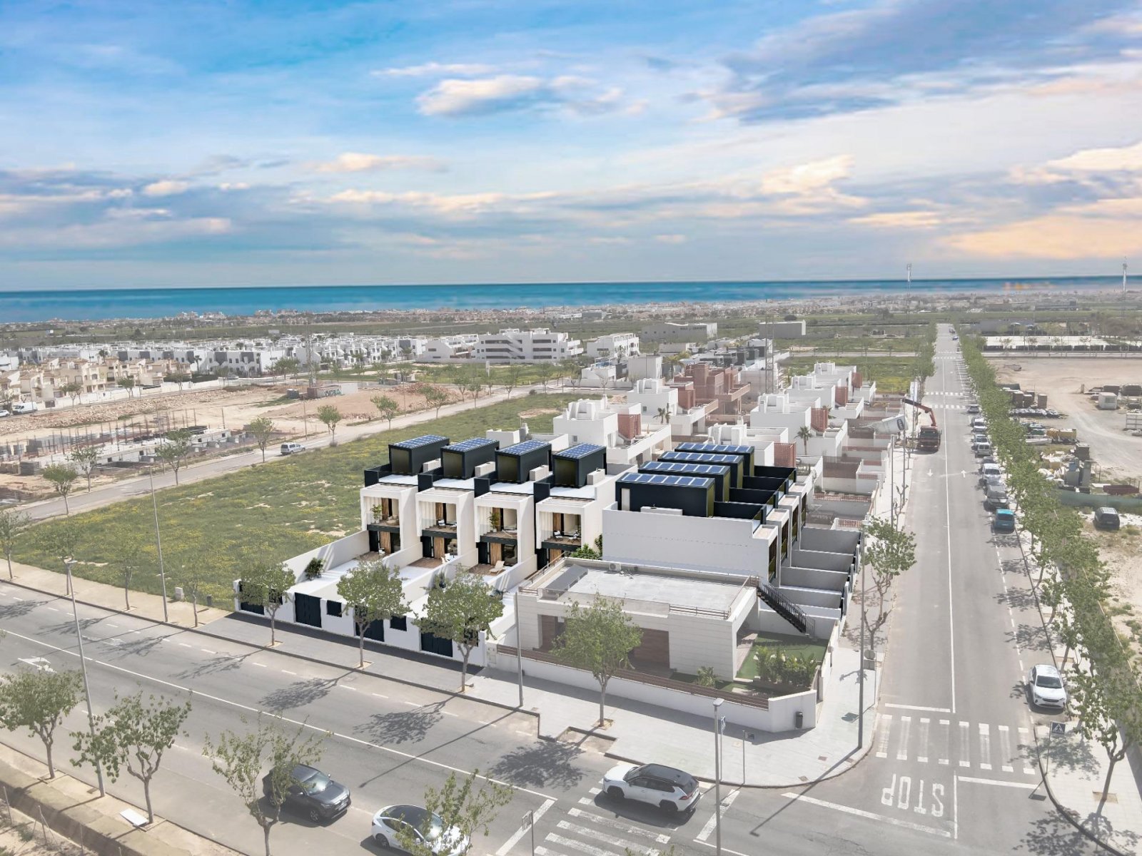 Nachhaltige Reihenhäuser in Pilar de la Horadada, Costa Blanca
Moderne Häuser mit Technologie und Energieeffizienz
Entdecken Sie dieses