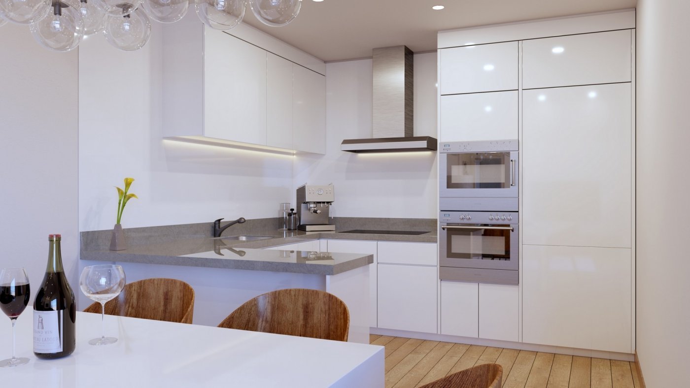 NEU GEBAUTE STADTHÄUSER IN SAN JAVIER
 Neubau-Luxuskomplex mit 24 einstöckigen oder zweistöckigen Villen mit privatem Pool, Terrassenber