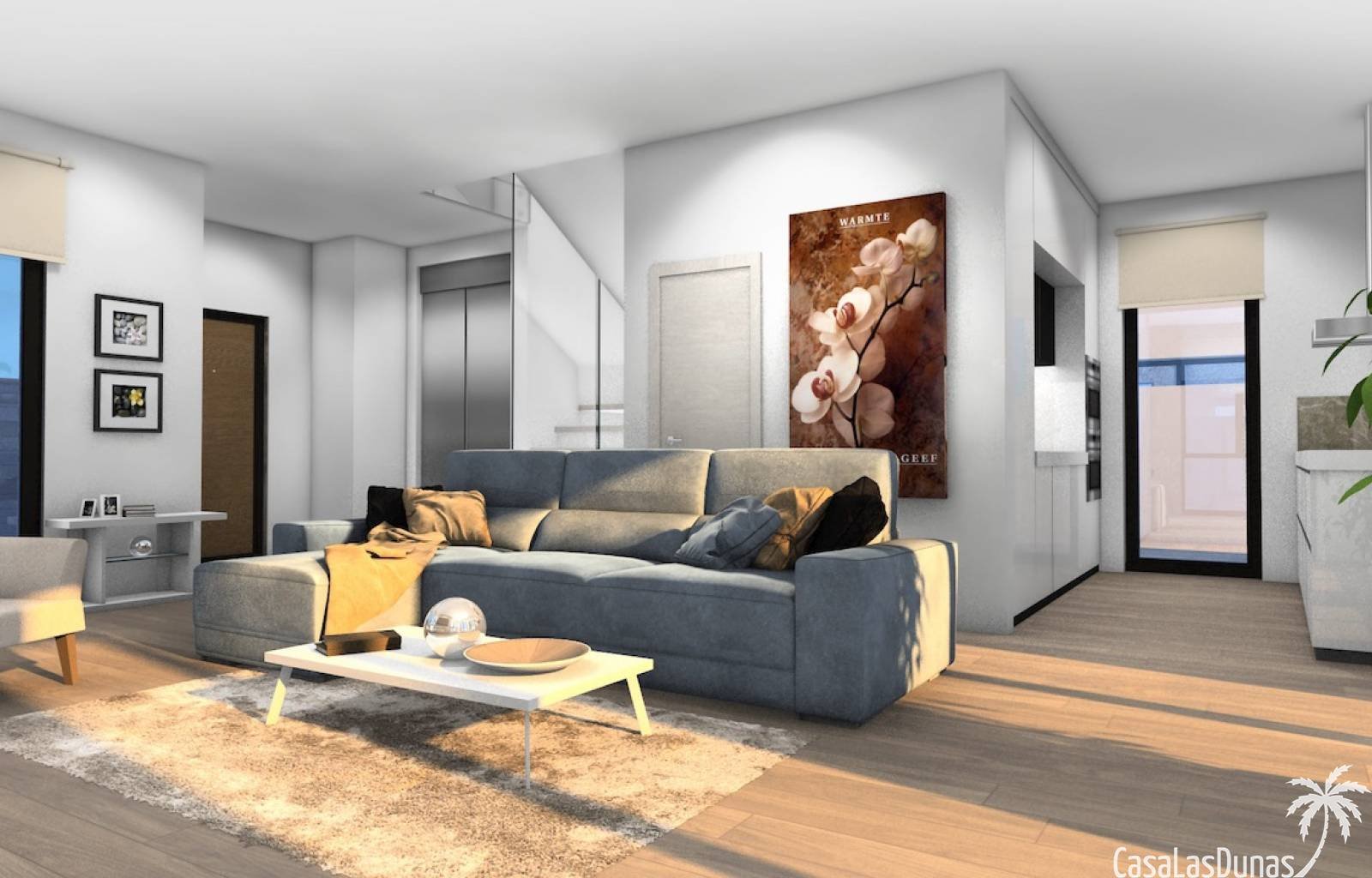 Villen in der ersten Reihe des Golfplatzes La Marquesa, mit Aufzug zu allen Etagen und mit 1 Schlafzimmer, 2 Suiten, 3 Bädern, geräumigem und komfort