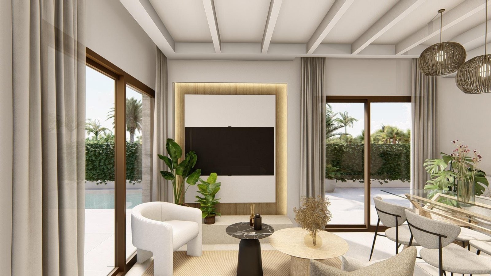 NEU GEBAUTE VILLEN IN ROJALES
Neues Projekt von modernen Quads und Villen mit privaten Pools in Rojales.
Moderne Eigenschaften hat 3 Sch