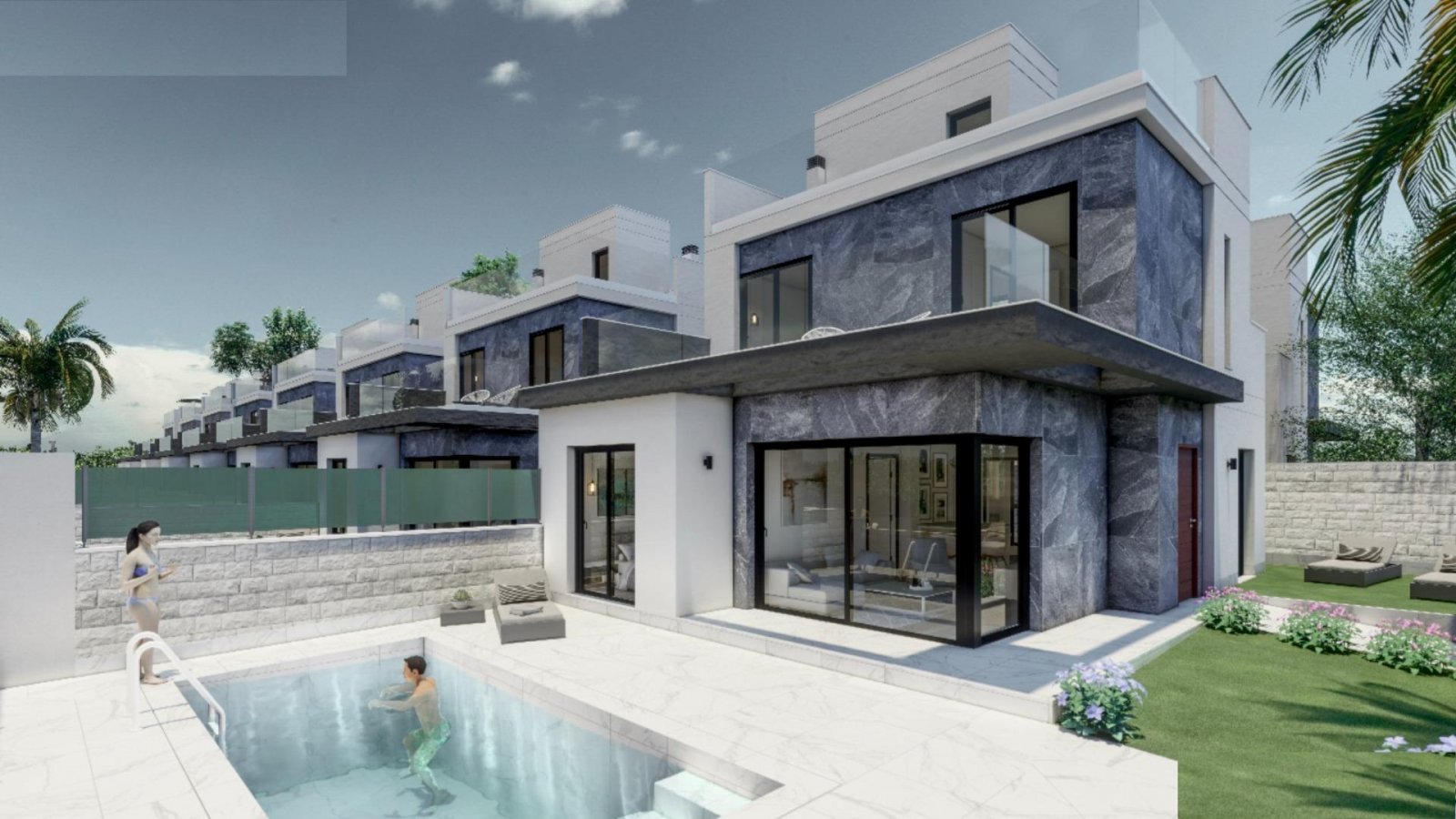 NEU GEBAUTE VILLEN IN PILAR DE LA HORADADA
New Build Villen in Pilar de la Horadada gelegen.
Villen bauen über 2 Etagen verfügt über 3