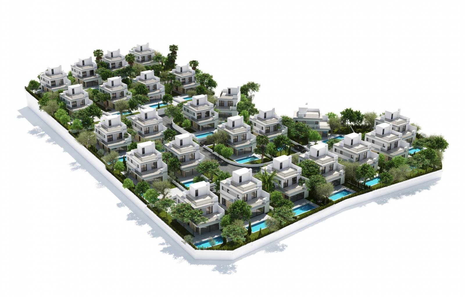 Schöne Villa nur 10 km vom Strand entfernt. Diese Häuser werden gut ausgestattet verkauft, einschließlich Swimmingpool, Klimaanlage, gut ausgestattet