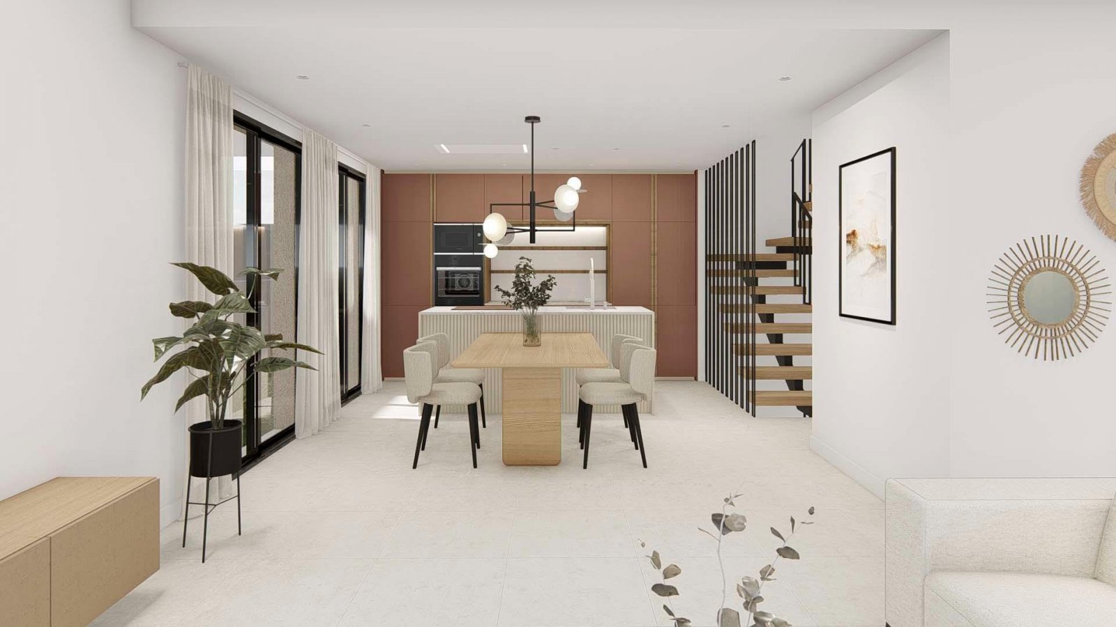 NEUGEBAUTE VIERFAMILIENHÄUSER IN CIUDAD QUESADA
Neubau eines modernen Vierfamilienhauses in Ciudad Quesada
Quads bauen über 2 Etagen, h