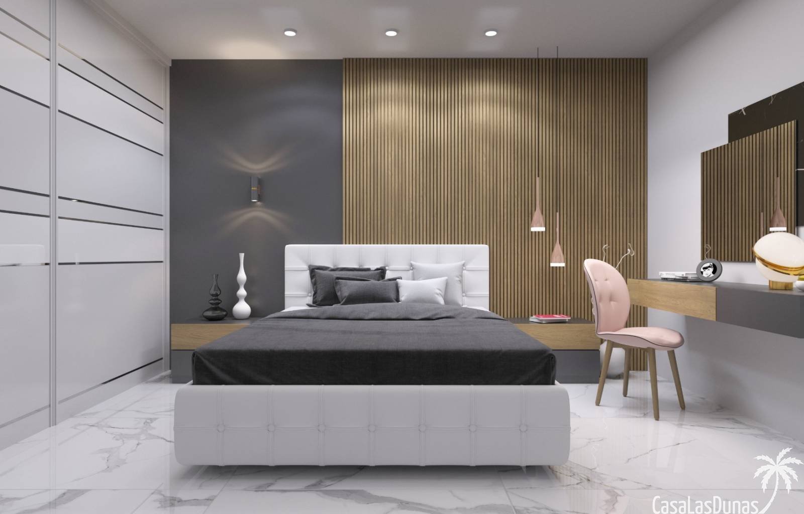 Diese 98 m2 große freistehende Villa auf einem 275 m2 großen Grundstück ist ein luxuriöser Rückzugsort neben dem Golfplatz. Mit 3 Schlafzimmern und 3