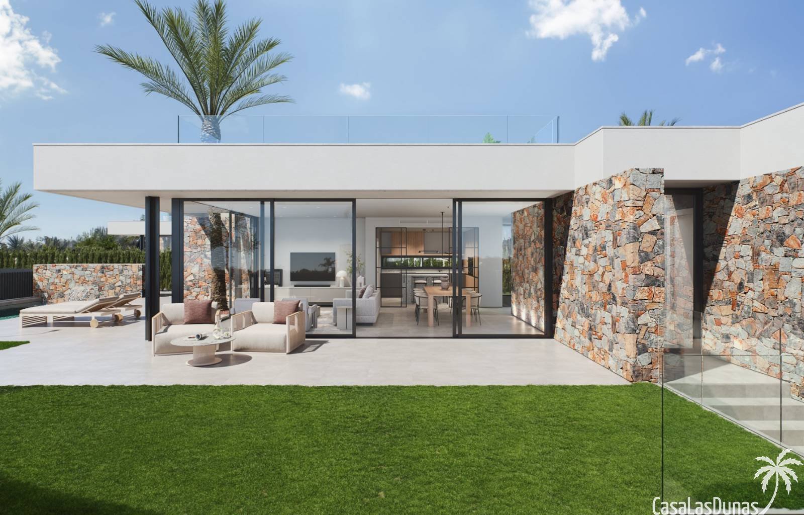 Luxusvillen in ausgezeichneter Lage an der Costa Calida. Die Häuser verfügen über 3 Schlafzimmer und nicht weniger als 4 Badezimmer sowie ein Gäste-W