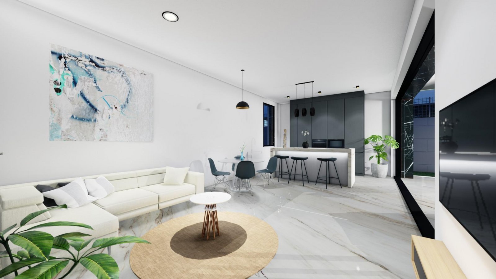 WUNDERSCHÖNE NEU GEBAUTE VILLEN IM LA FINCA GOLF RESORT, ALGORFA
Diese wunderschönen 122m2 Villen sind auf einem großen Grundstück von 4