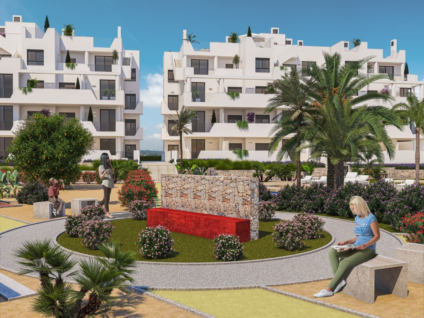 NEUBAU EINER WOHNANLAGE IN EINER PRIVATEN GARTENANLAGE IN DER PROVINZ MURCIA
 
 Neubau-Wohnanlage mit 60 Wohnungen in 4 Blöcken mit Terra