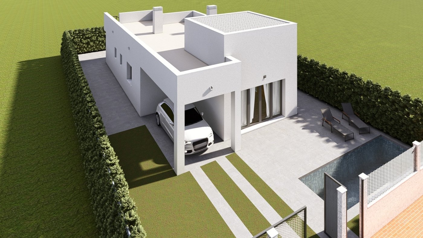 NEUBAU VILLEN IN LOS ALCAZARES
 
 Neubau einer freistehenden Villa auf einem großzügigen Grundstück von 350m2 in Los Alcazares.
 
 Villa