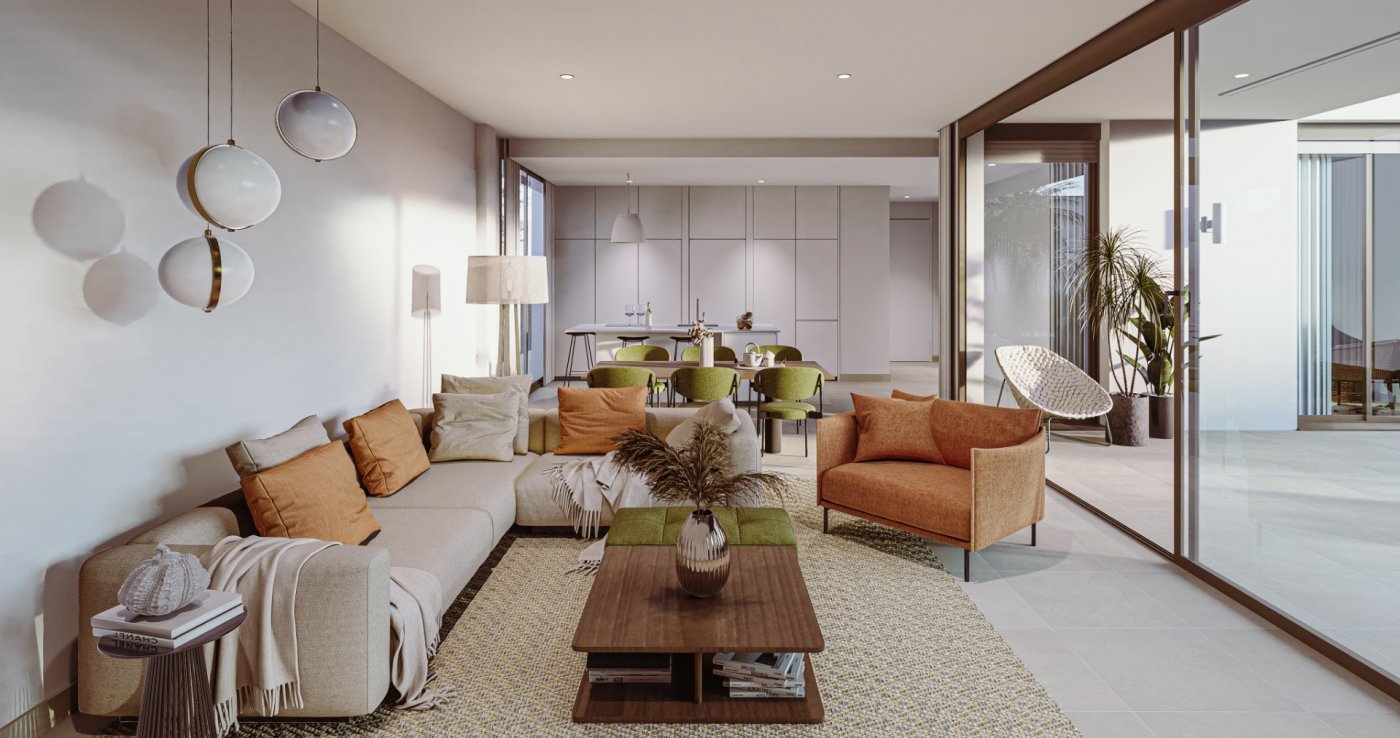 NEU GEBAUTE VILLEN IN MAR DE CRISTAL -  
 
Fabelhafte einstöckige Villa mit 3 Schlafzimmern, 2 Bädern, privater Sonnenterrasse, Schwimmba