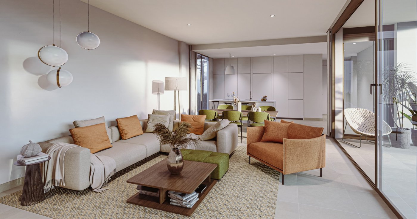 NEU GEBAUTE VILLEN IN MAR DE CRISTAL -  
 
Fabelhafte einstöckige Villa mit 3 Schlafzimmern, 2 Bädern, privater Sonnenterrasse, Schwimmba