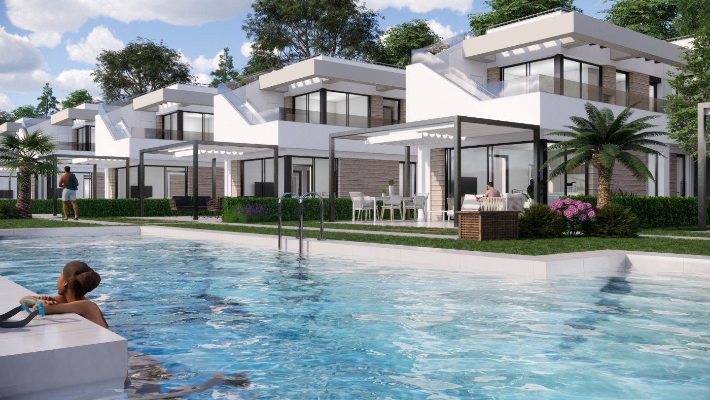 EXKLUSIVE "KEY READY" VILLA IN PILAR DE LA HORADADA am Lo Romero Golfplatz.
 
Diese neue 103m2 Süd-Ost-Villa besteht aus 3 Schl