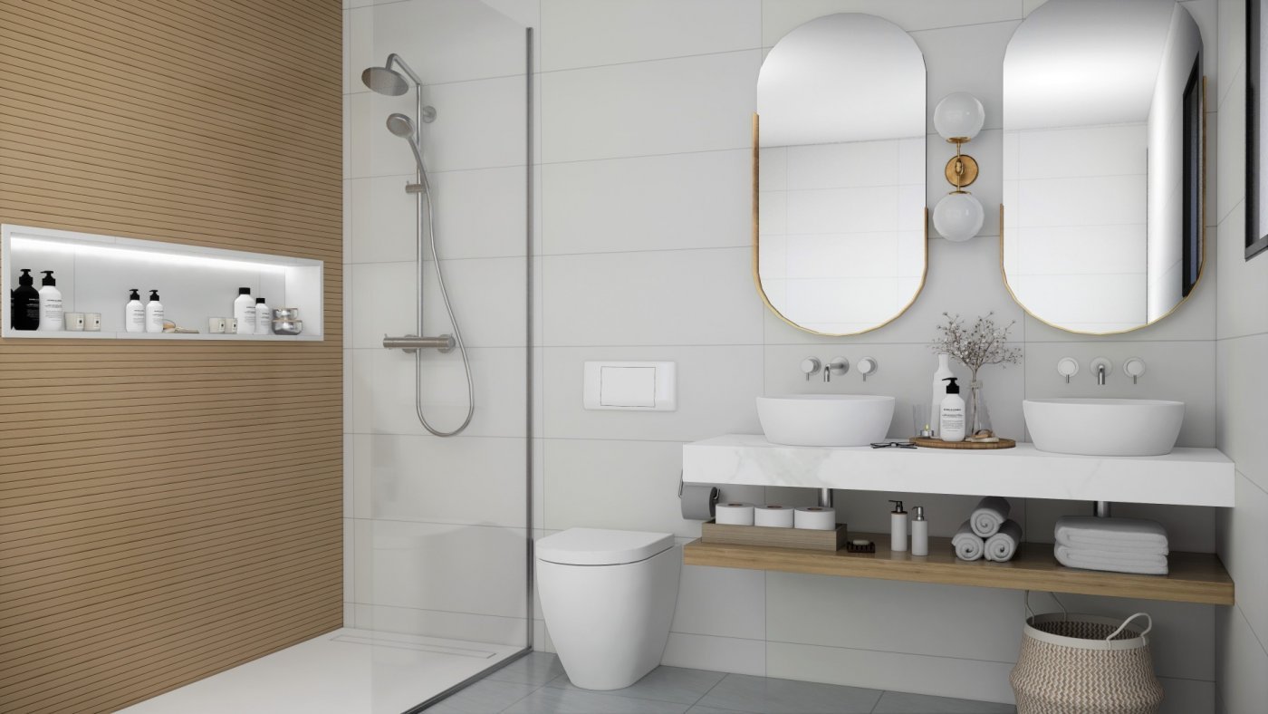 EXKLUSIVE "KEY READY" VILLA IN PILAR DE LA HORADADA am Lo Romero Golfplatz.
 
Diese neue 103m2 Süd-Ost-Villa besteht aus 3 Schl