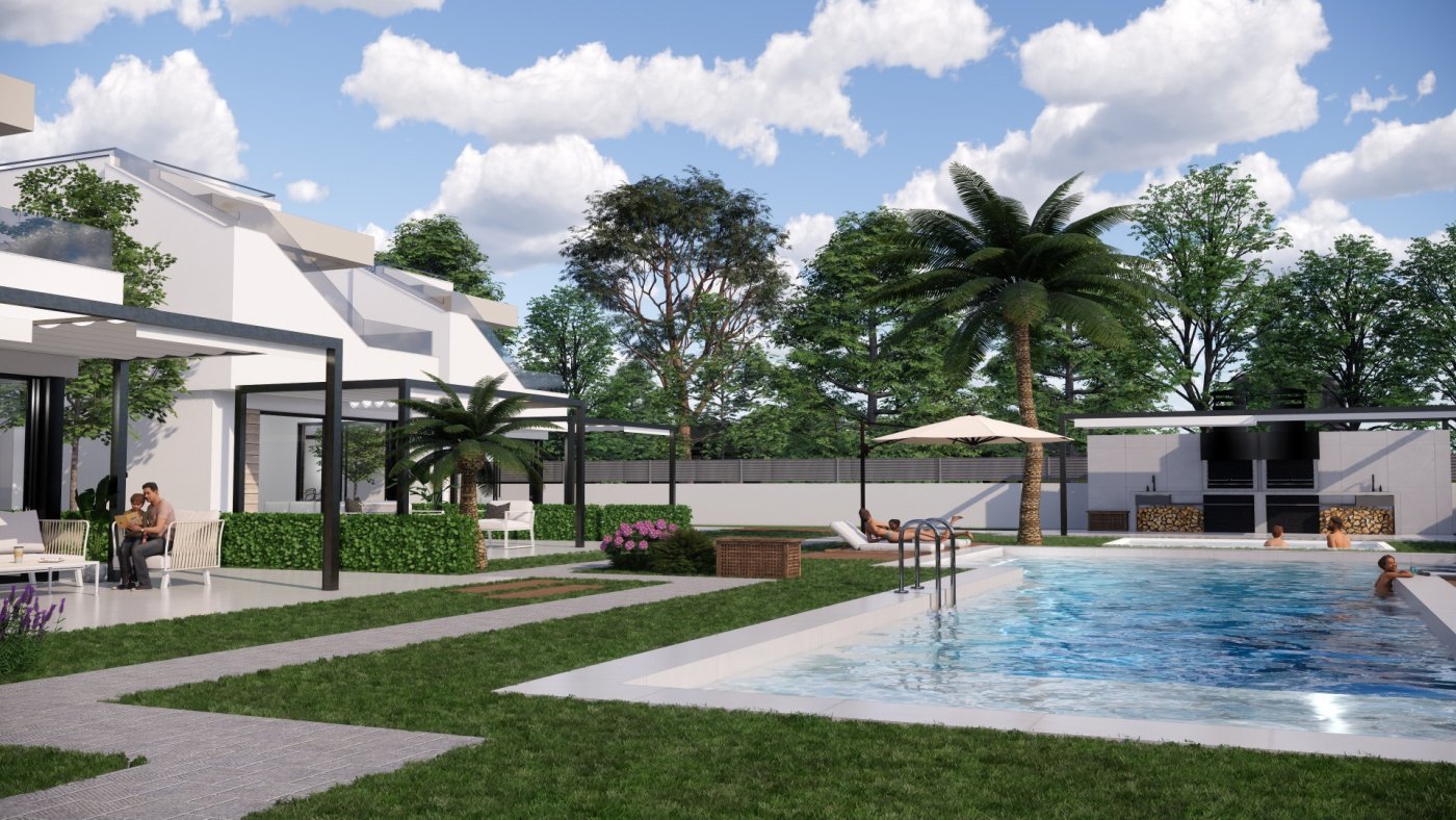 EXKLUSIVE "KEY READY" VILLA IN PILAR DE LA HORADADA am Lo Romero Golfplatz.
 
Diese neue 103m2 Süd-Ost-Villa besteht aus 3 Schl